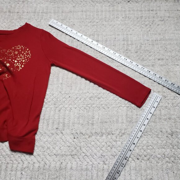 Cat & Jack Heart Graphic Long Sleeve Top Size M 7/8 - Picture 8 of 8